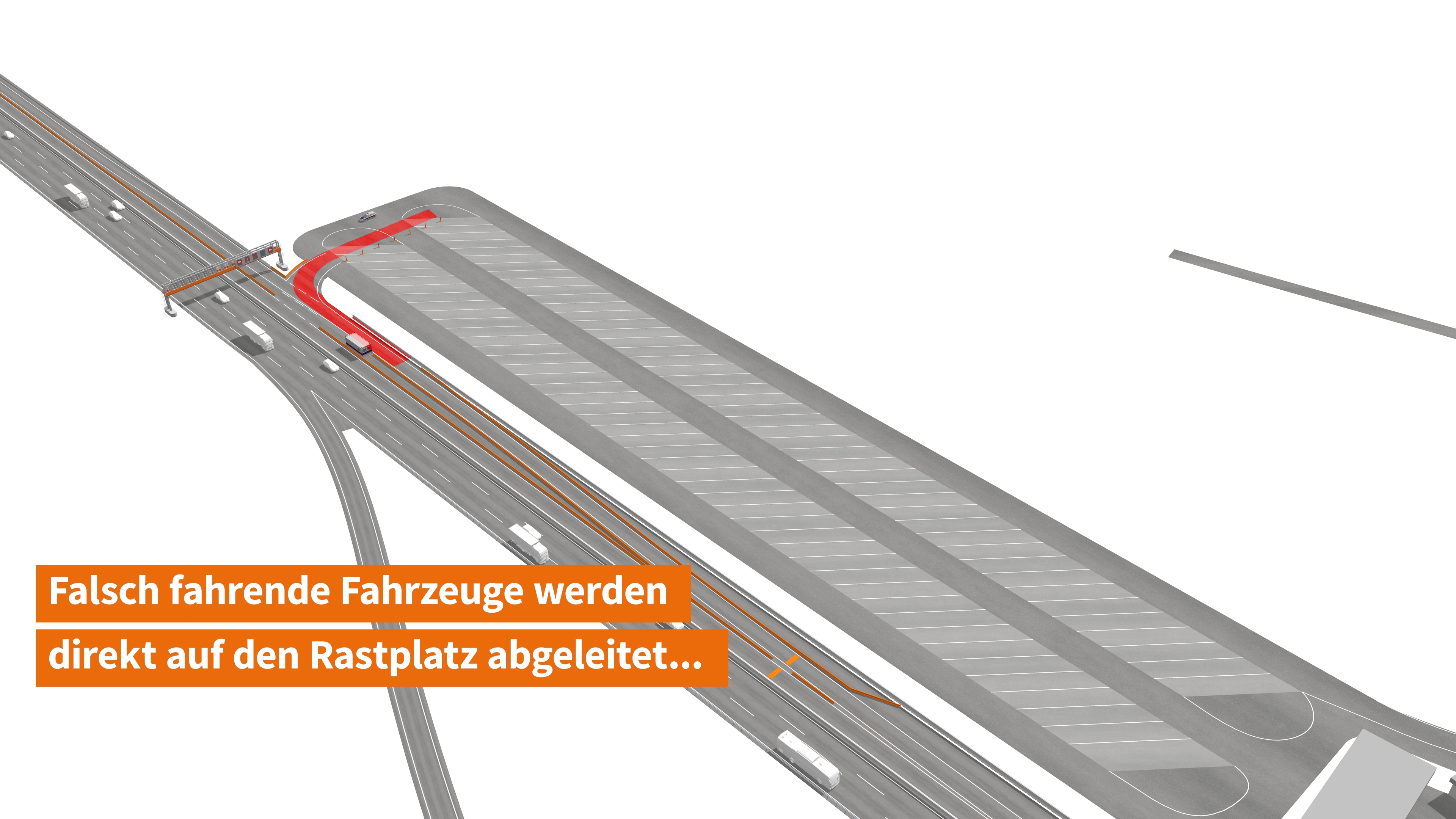 Falsch fahrende Fahrzeuge werden von der A 13 ausgeleitet